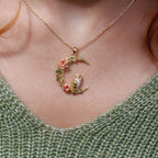 Owl in a Moon Pendant