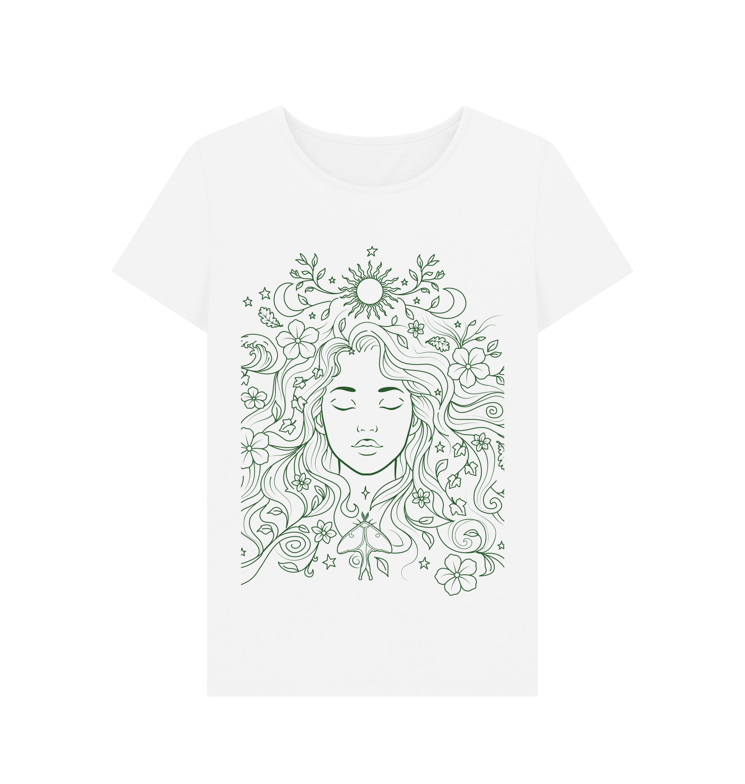 White Printed T-shirt Front