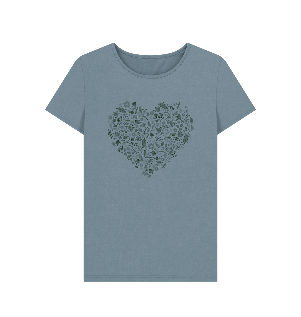 Stone Blue Printed T-shirt Front