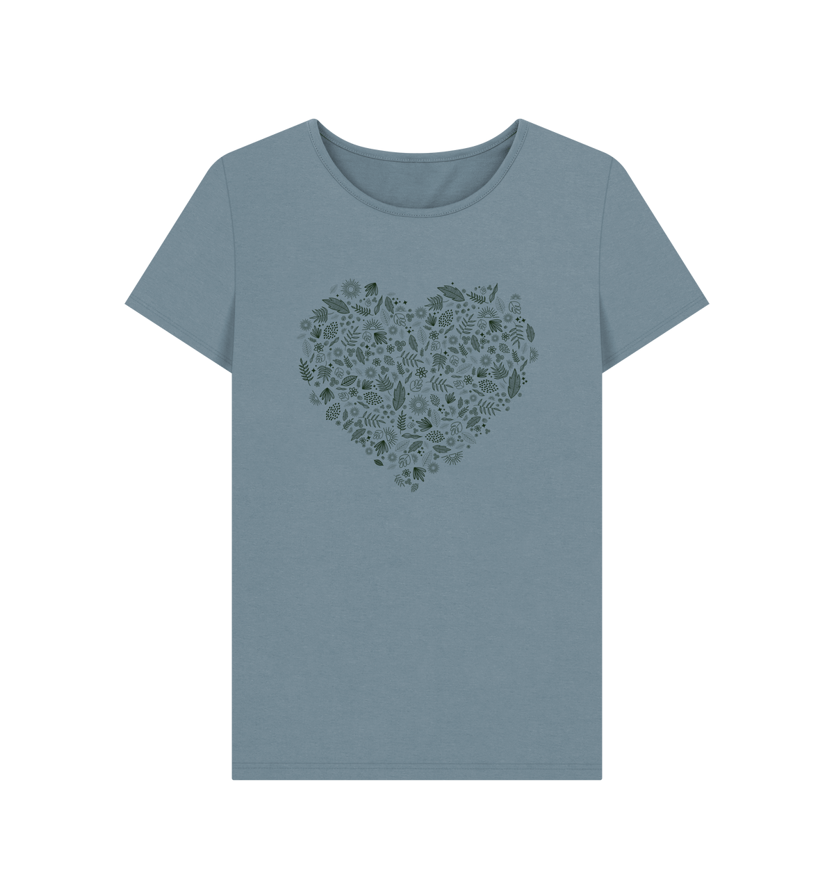 Stone Blue Printed T-shirt Front