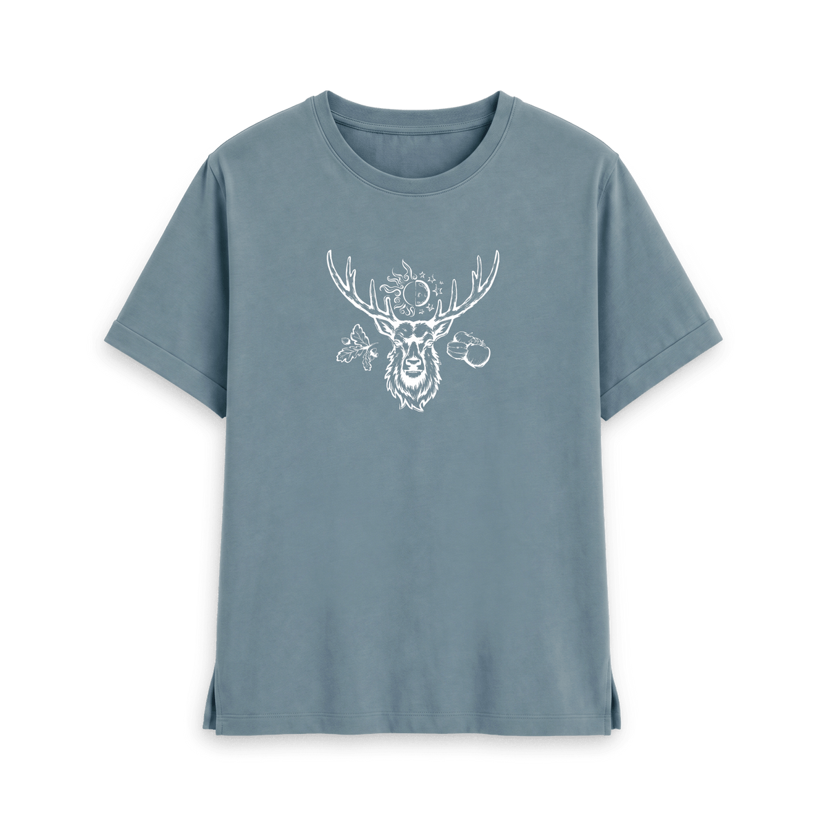 Stone Blue Printed T-shirt Front