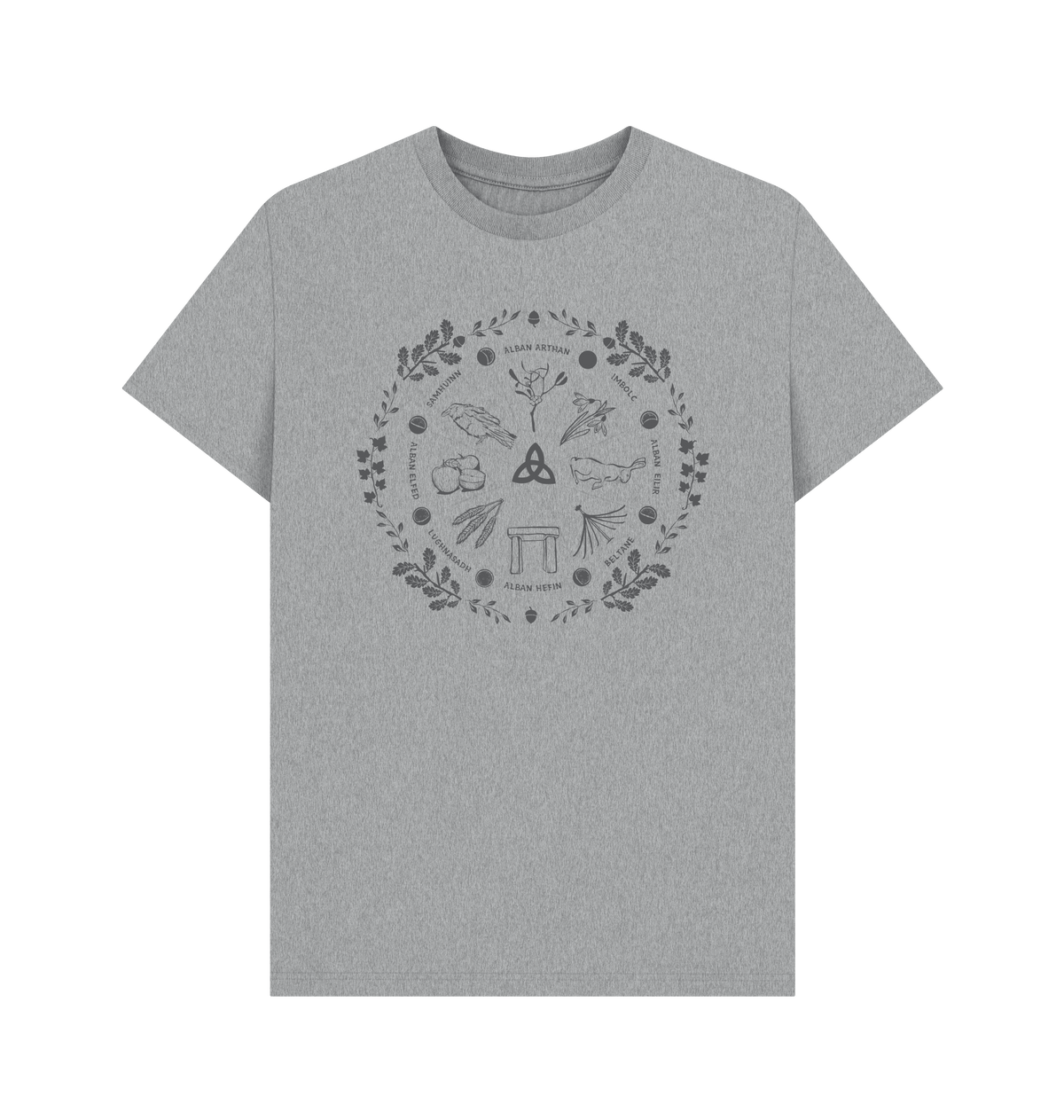 Athletic Grey Printed T-shirt Front
