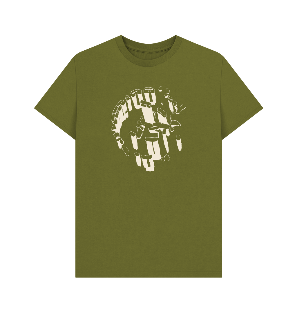 Moss Green Printed T-shirt Front