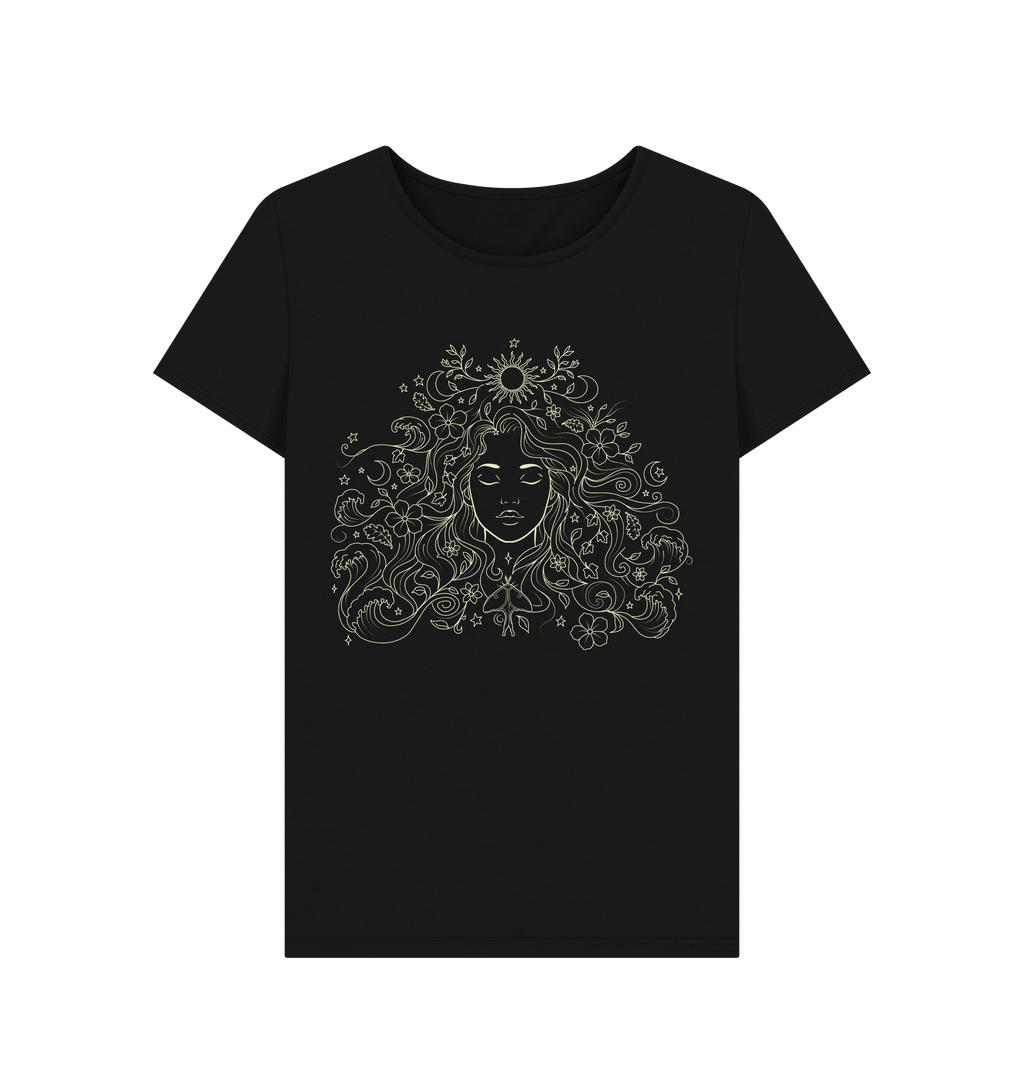 Black Printed T-shirt Front