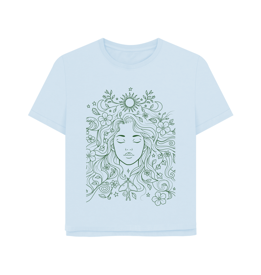 Sky Blue Printed T-shirt Front
