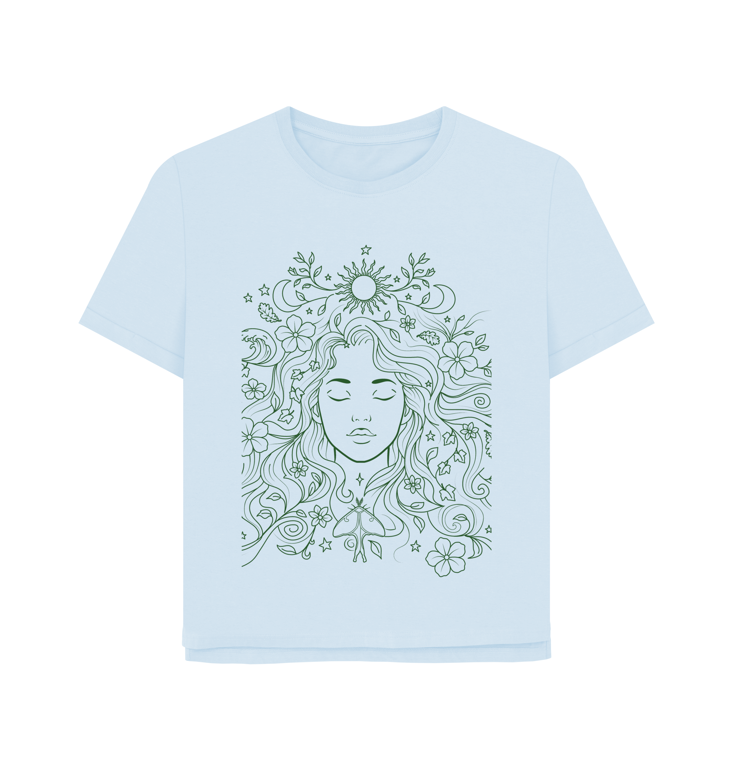 Sky Blue Printed T-shirt Front