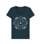 Denim Blue Printed T-shirt Front