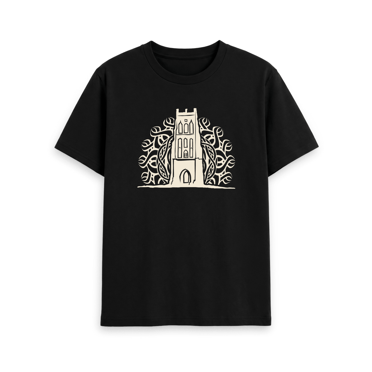 Black Printed T-shirt Front