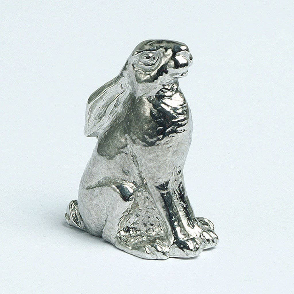 Moongazing Hare, English Pewter Good Luck Sculpture