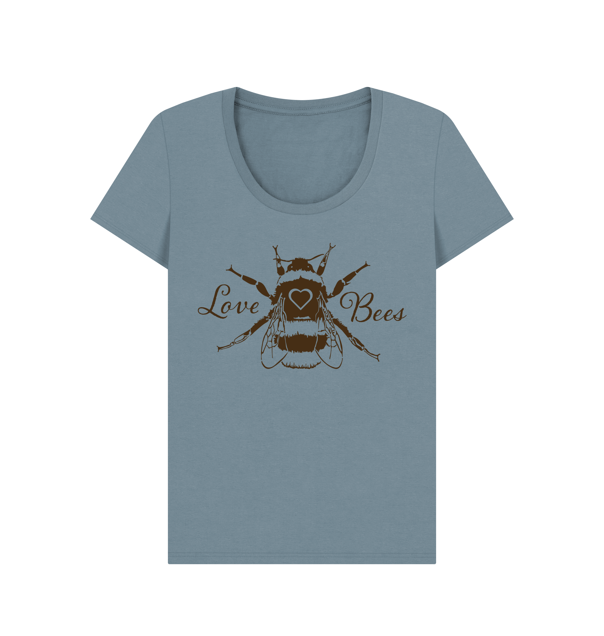 Stone Blue Printed T-shirt Front