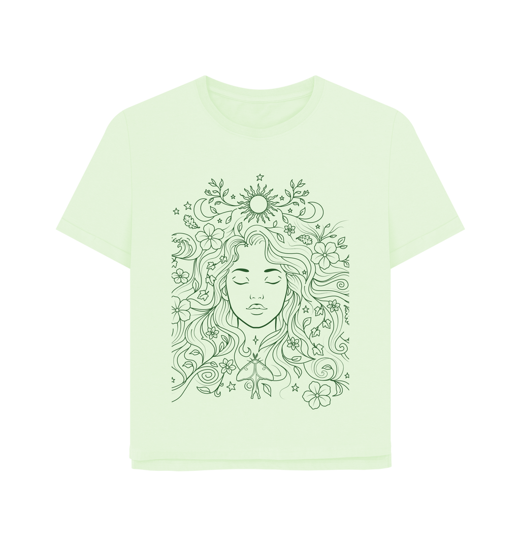Pastel Green Printed T-shirt Front