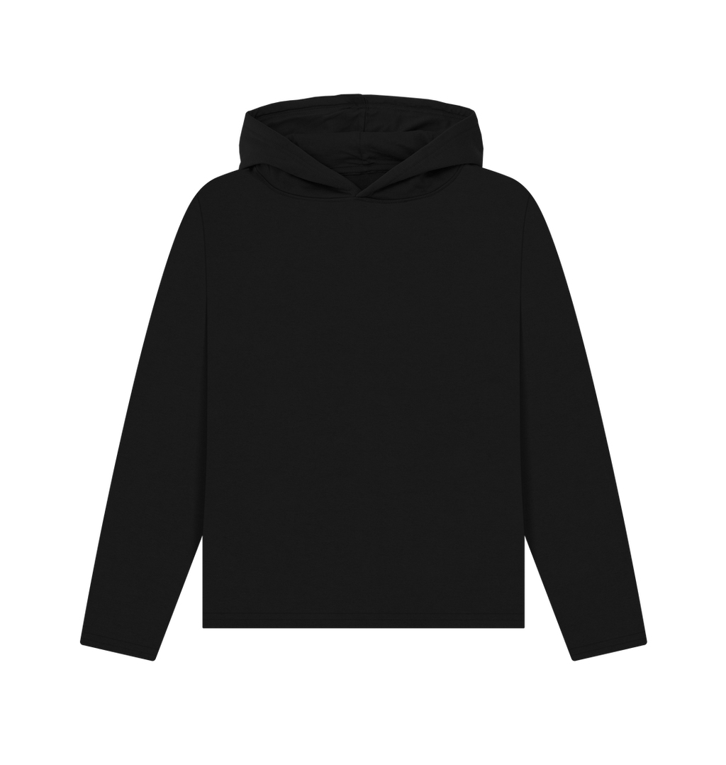 Black Printed Hoody Front