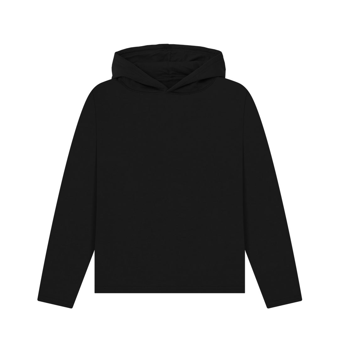 Black Printed Hoody Front