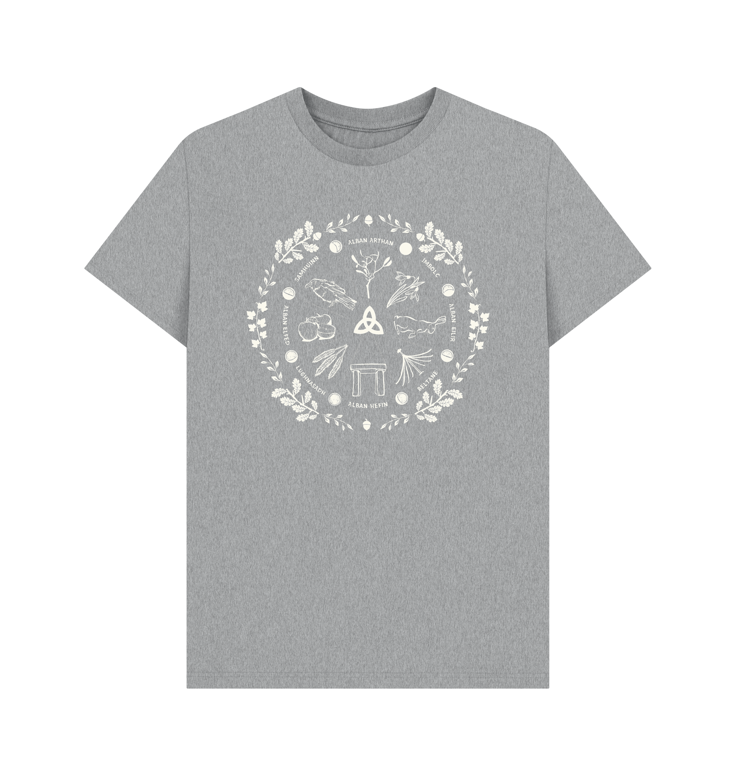 Athletic Grey Printed T-shirt Front