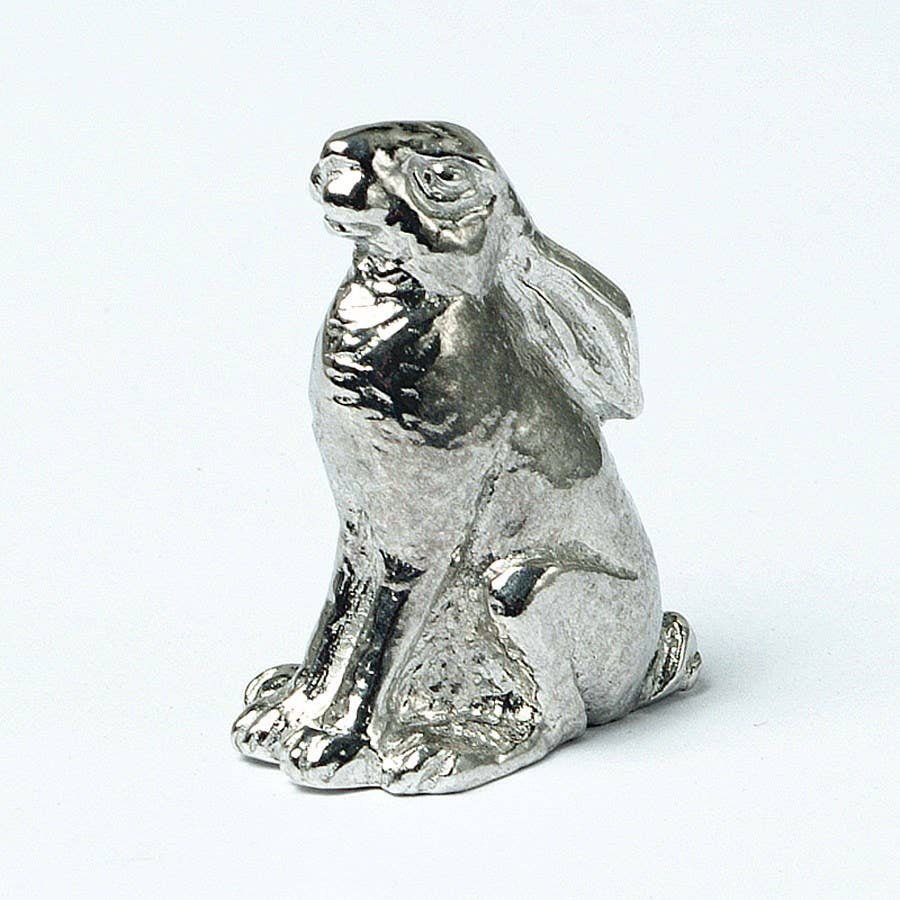 Moongazing Hare, English Pewter Good Luck Sculpture