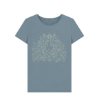 Stone Blue Printed T-shirt Front