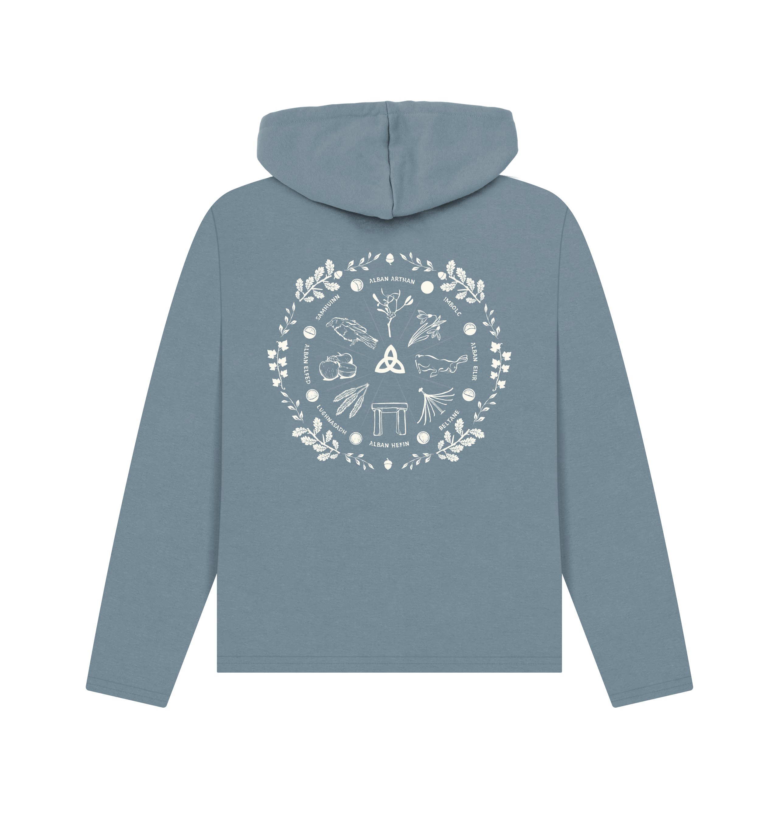 Stone Blue Printed Hoody Back