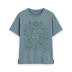 Stone Blue Printed T-shirt Front