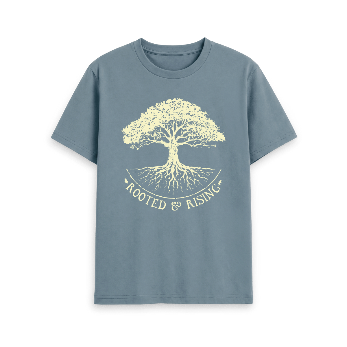 Stone Blue Printed T-shirt Front