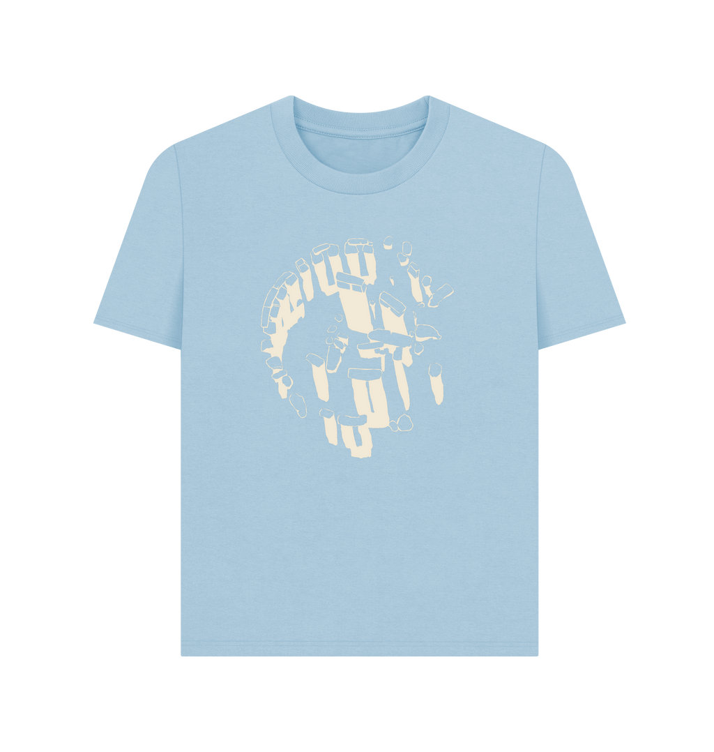 Milky Blue Printed T-shirt Front