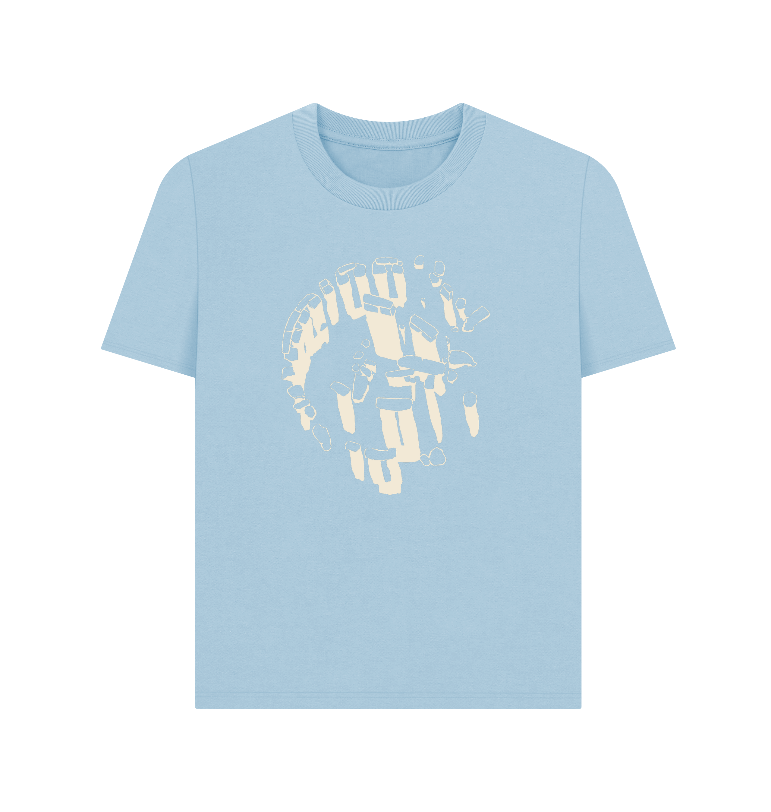 Milky Blue Printed T-shirt Front