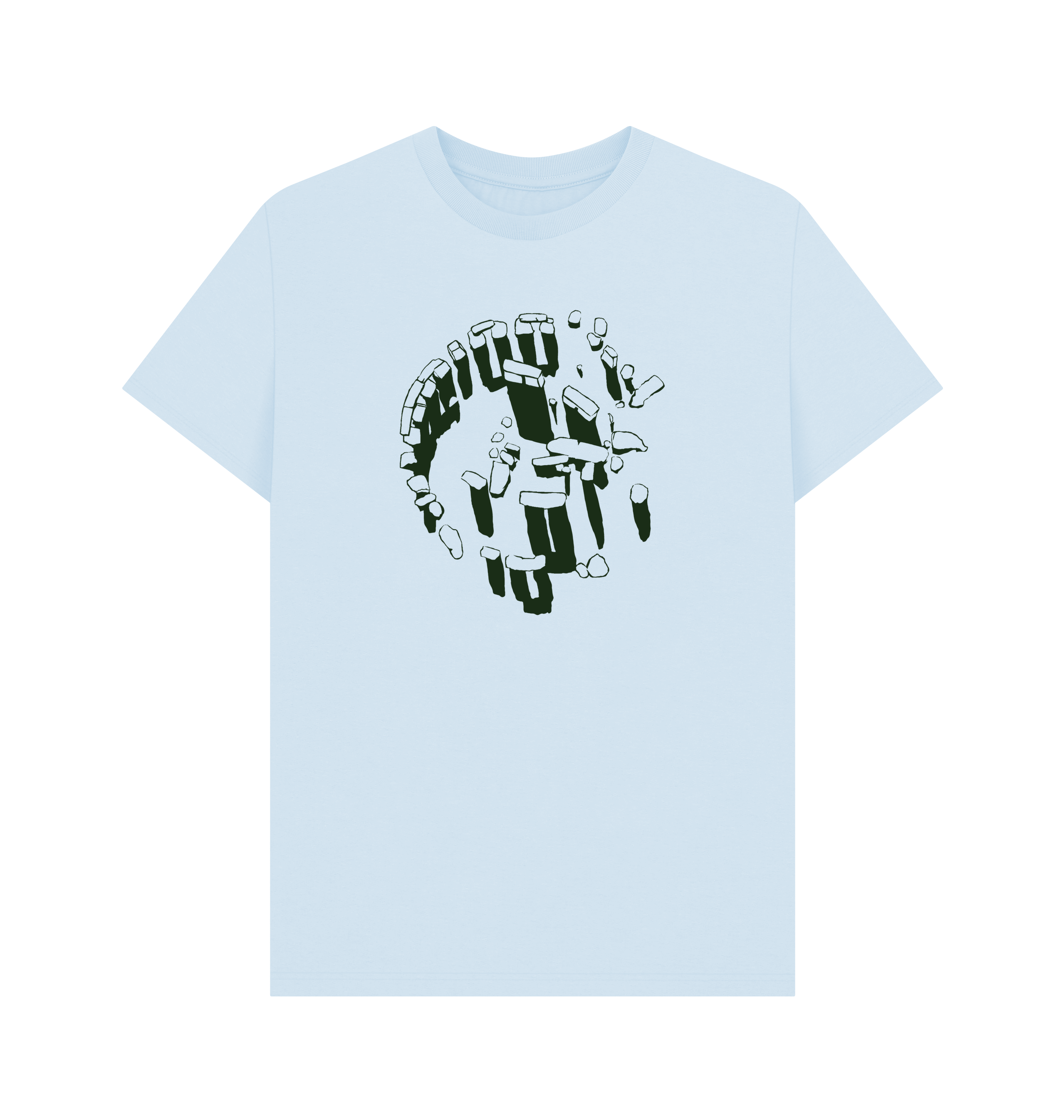Sky Blue Printed T-shirt Front