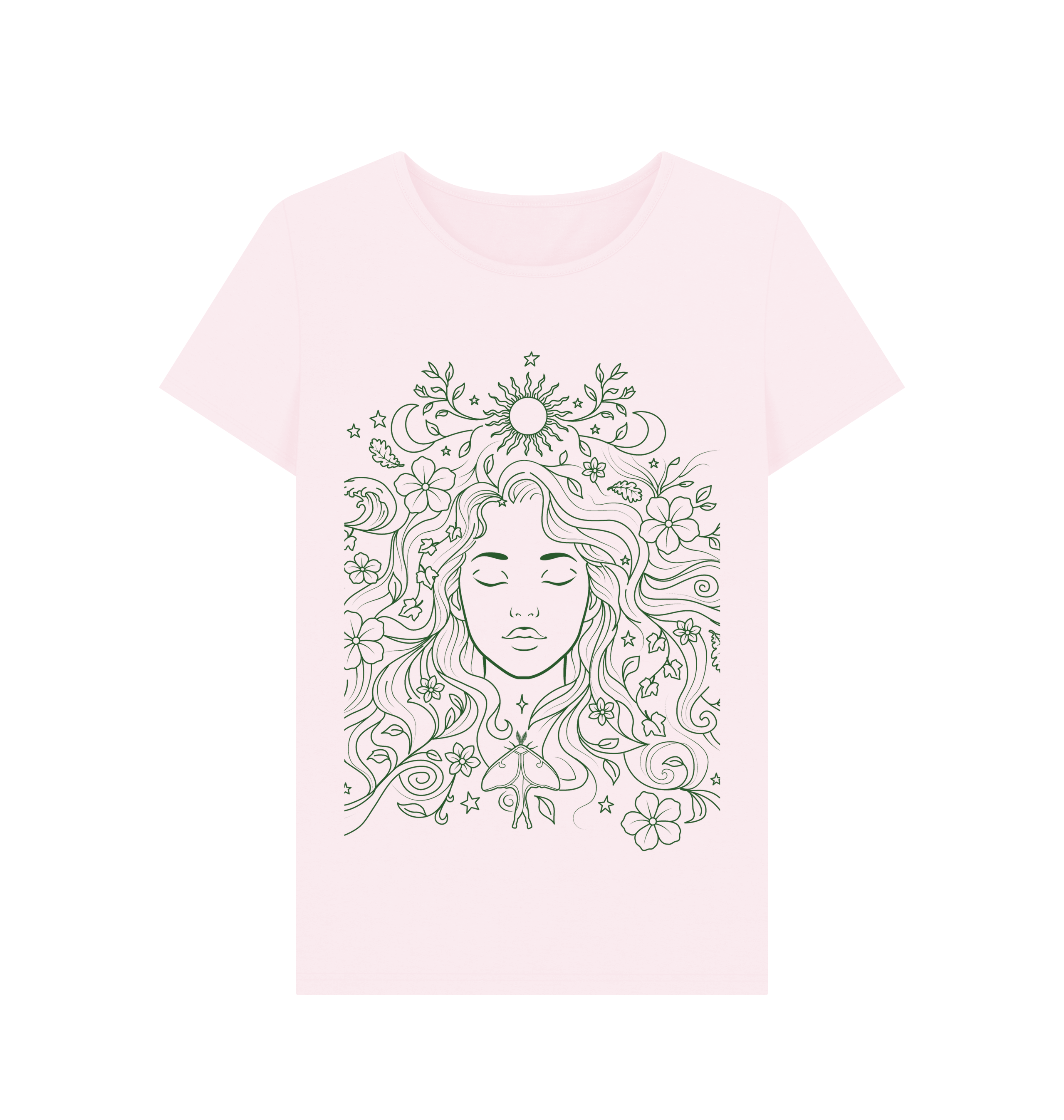 Pink Printed T-shirt Front