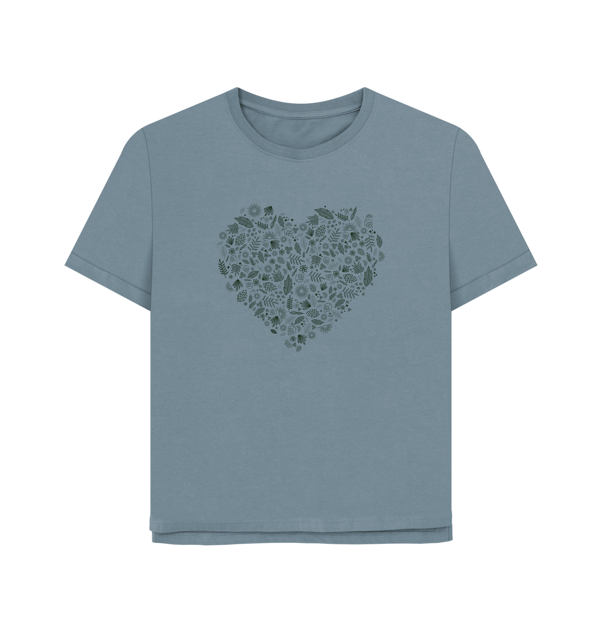 Stone Blue Printed T-shirt Front