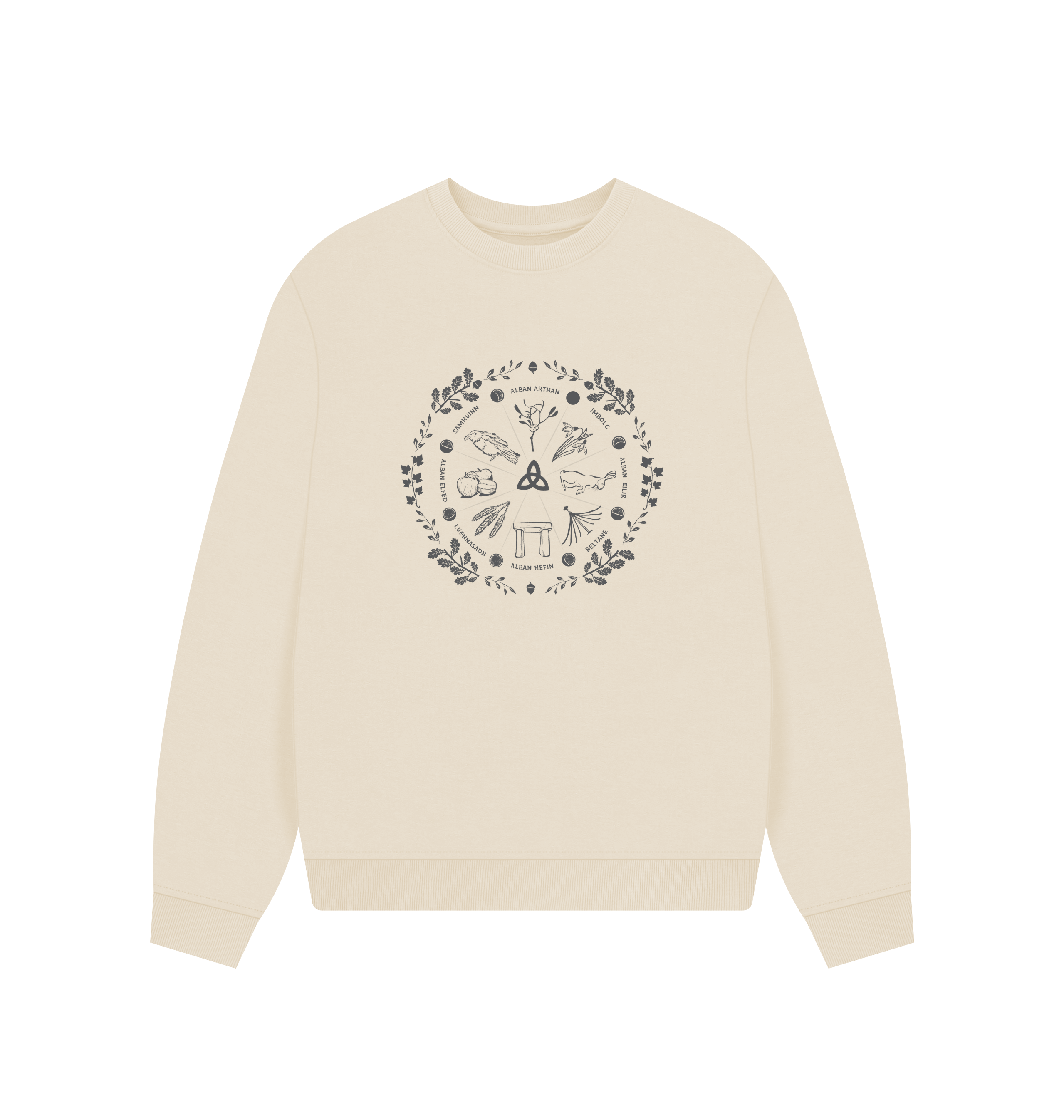 Oat Printed Sweater Front
