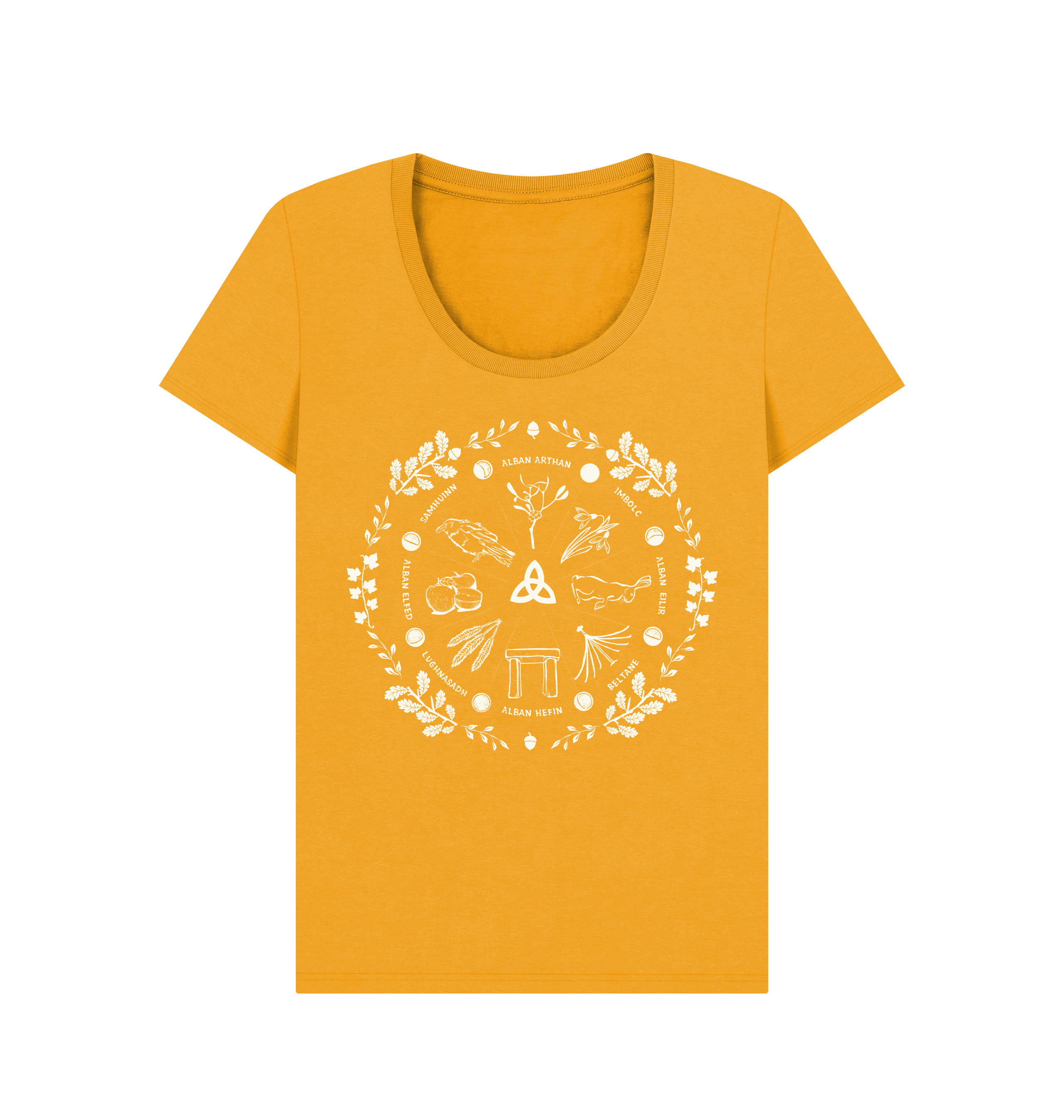 Mustard Printed T-shirt Front