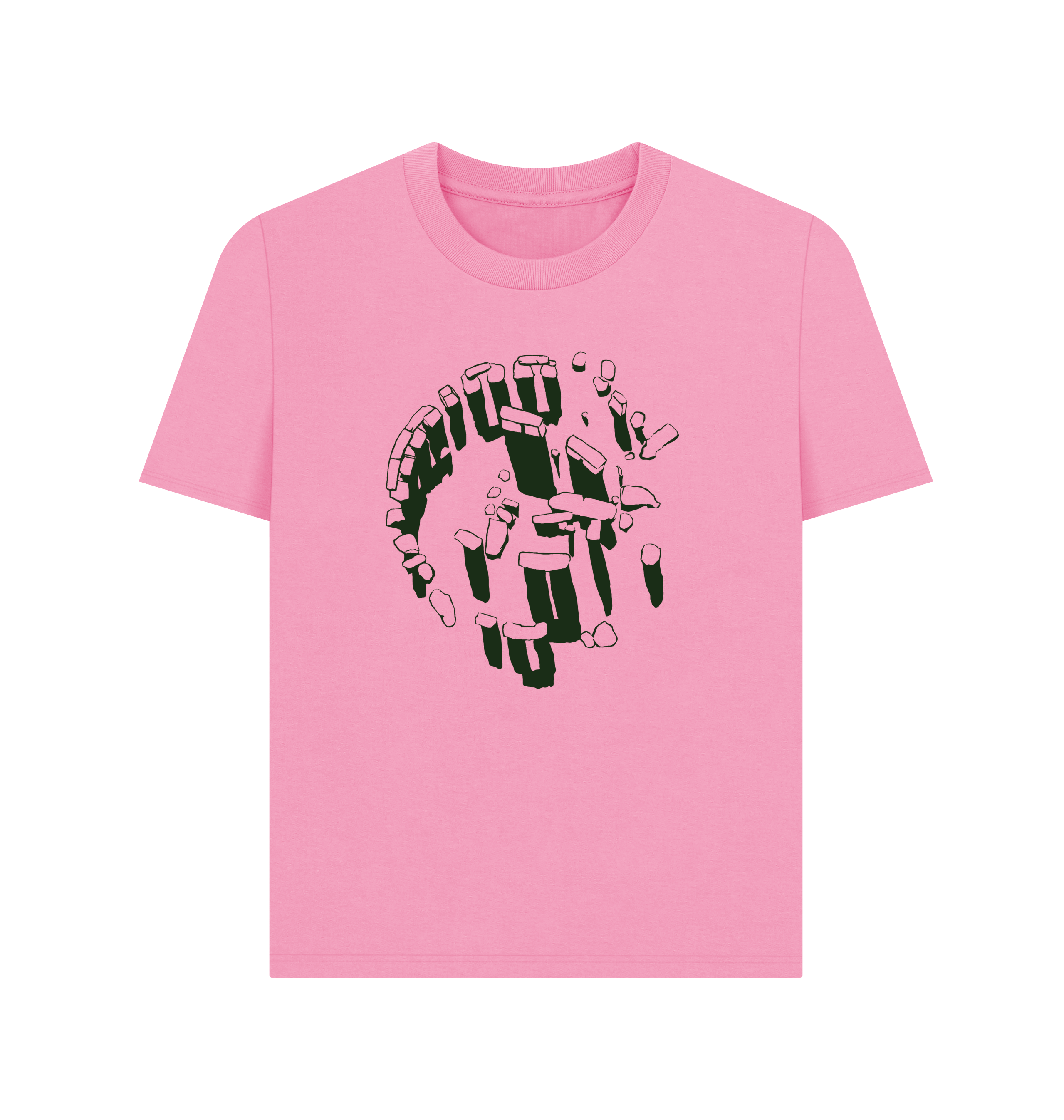 Rose Pink Printed T-shirt Front