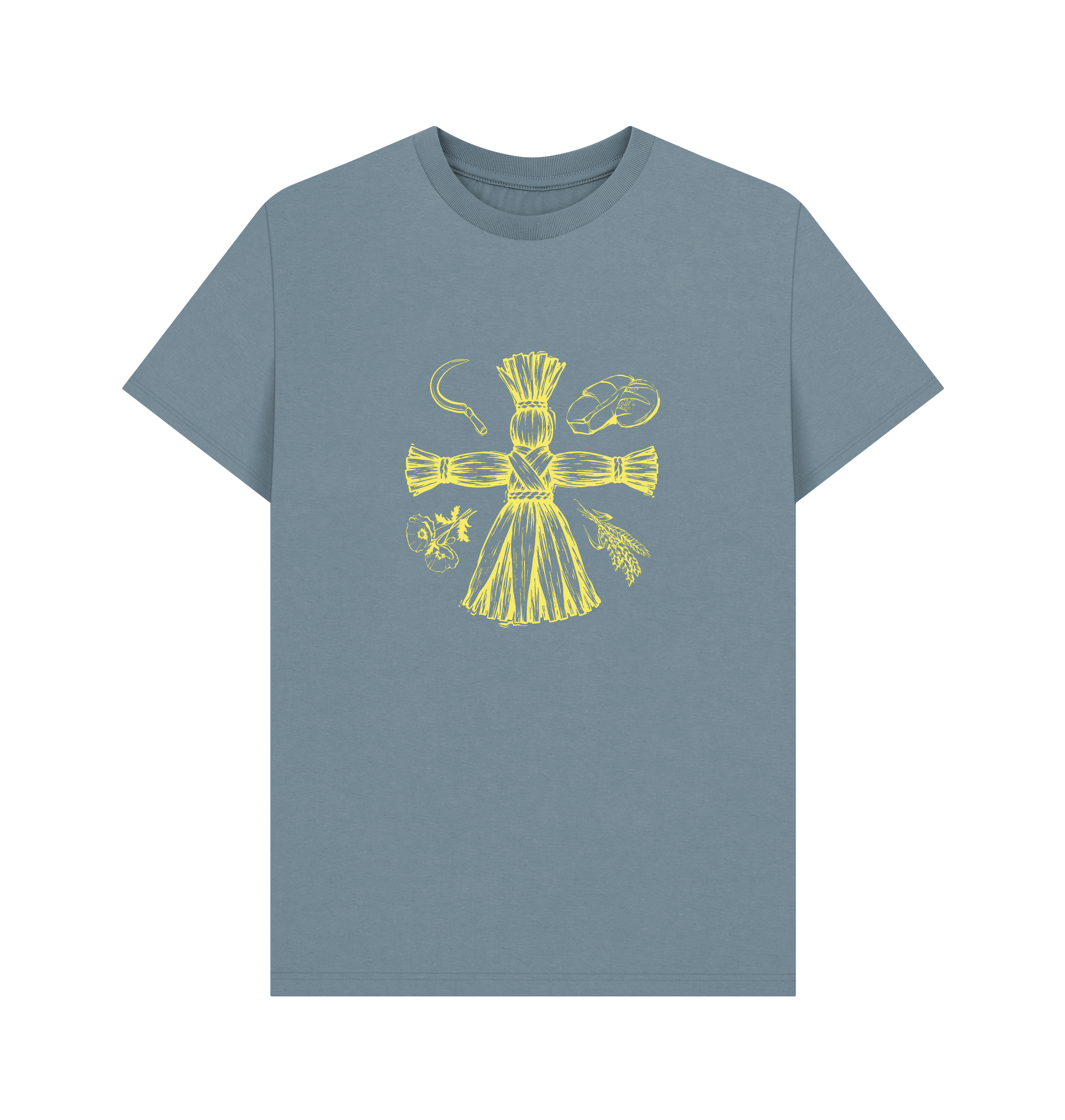 Stone Blue Printed T-shirt Front