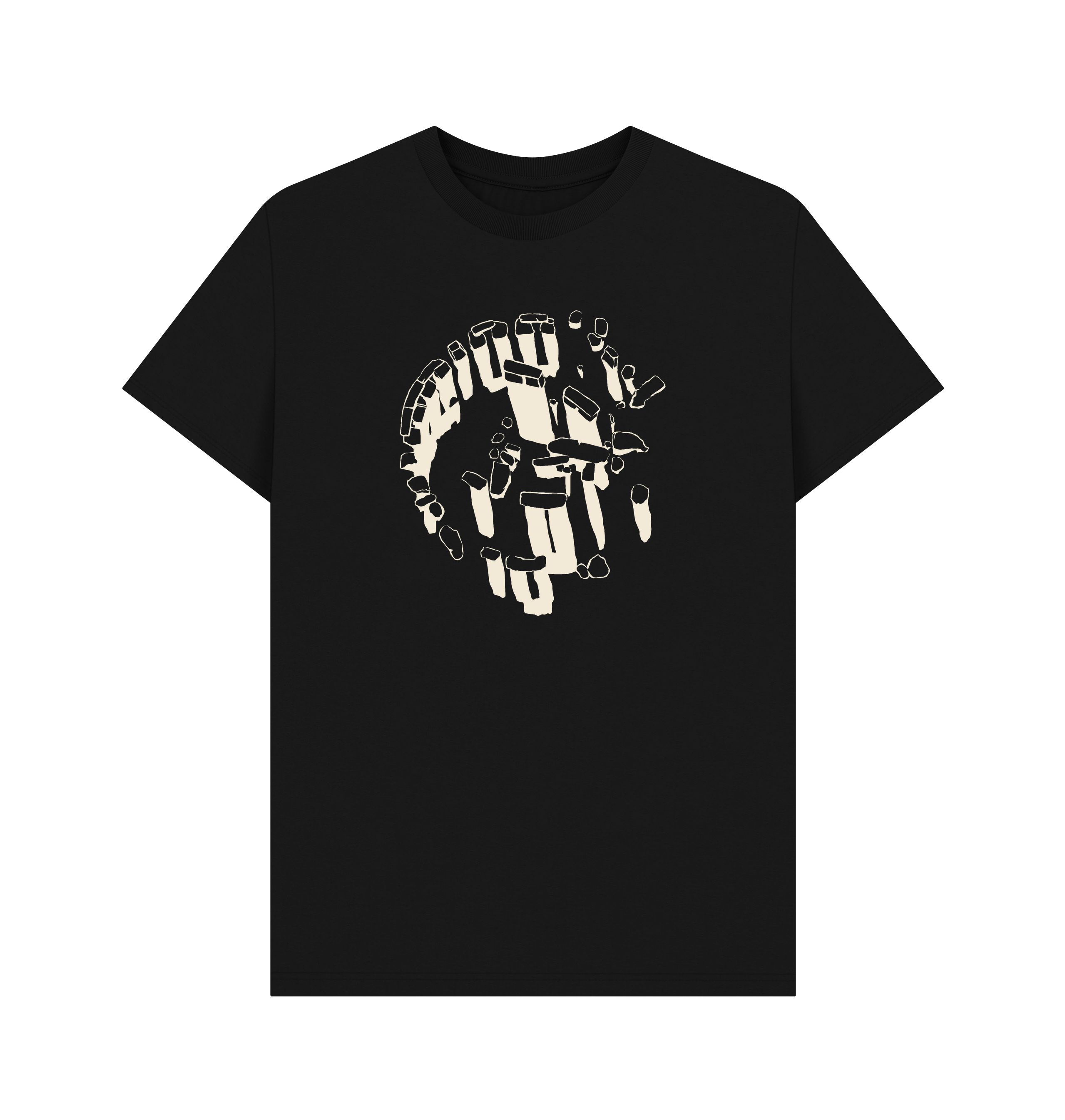 Black Printed T-shirt Front