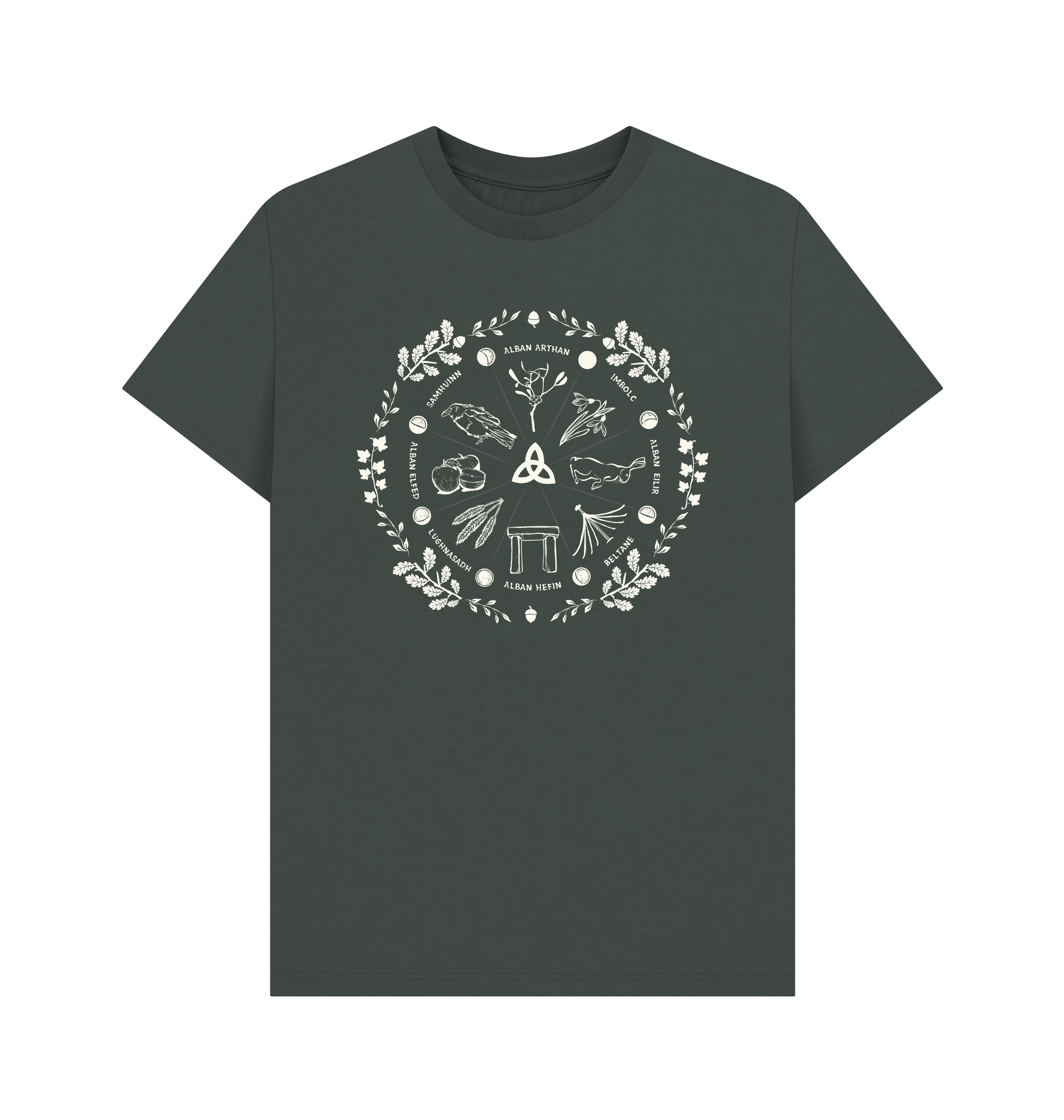 Dark Grey Printed T-shirt Front