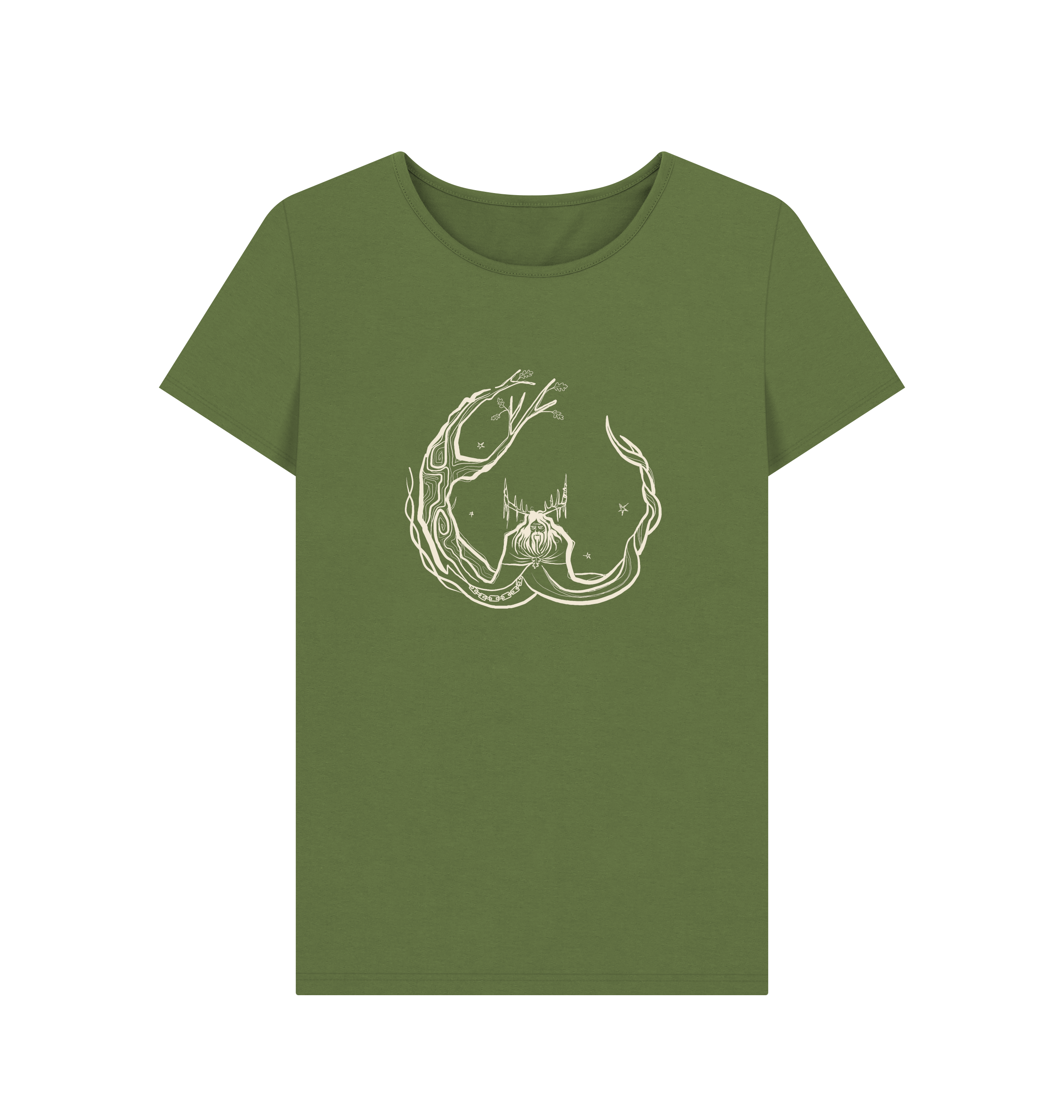 Khaki Printed T-shirt Front