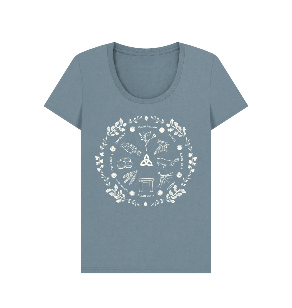 Stone Blue Printed T-shirt Front