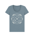 Stone Blue Printed T-shirt Front