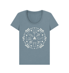 Stone Blue Printed T-shirt Front