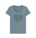 Stone Blue Printed T-shirt Front