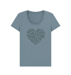 Stone Blue Printed T-shirt Front