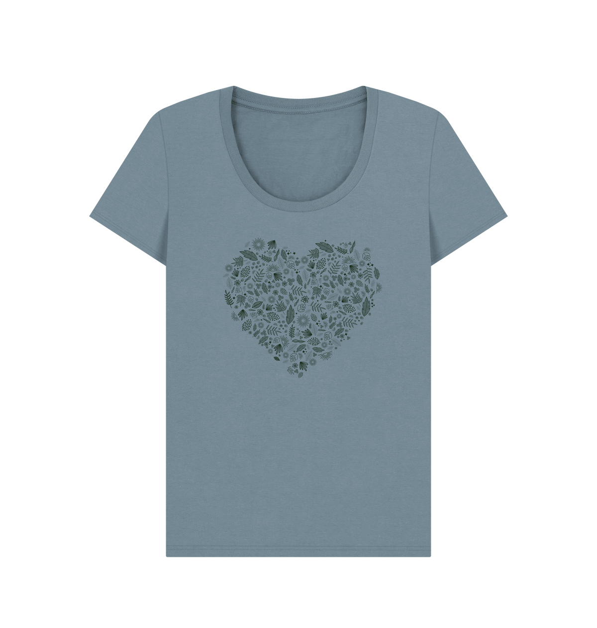 Stone Blue Printed T-shirt Front