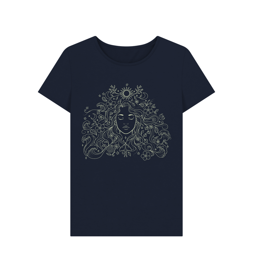 Navy Blue Printed T-shirt Front