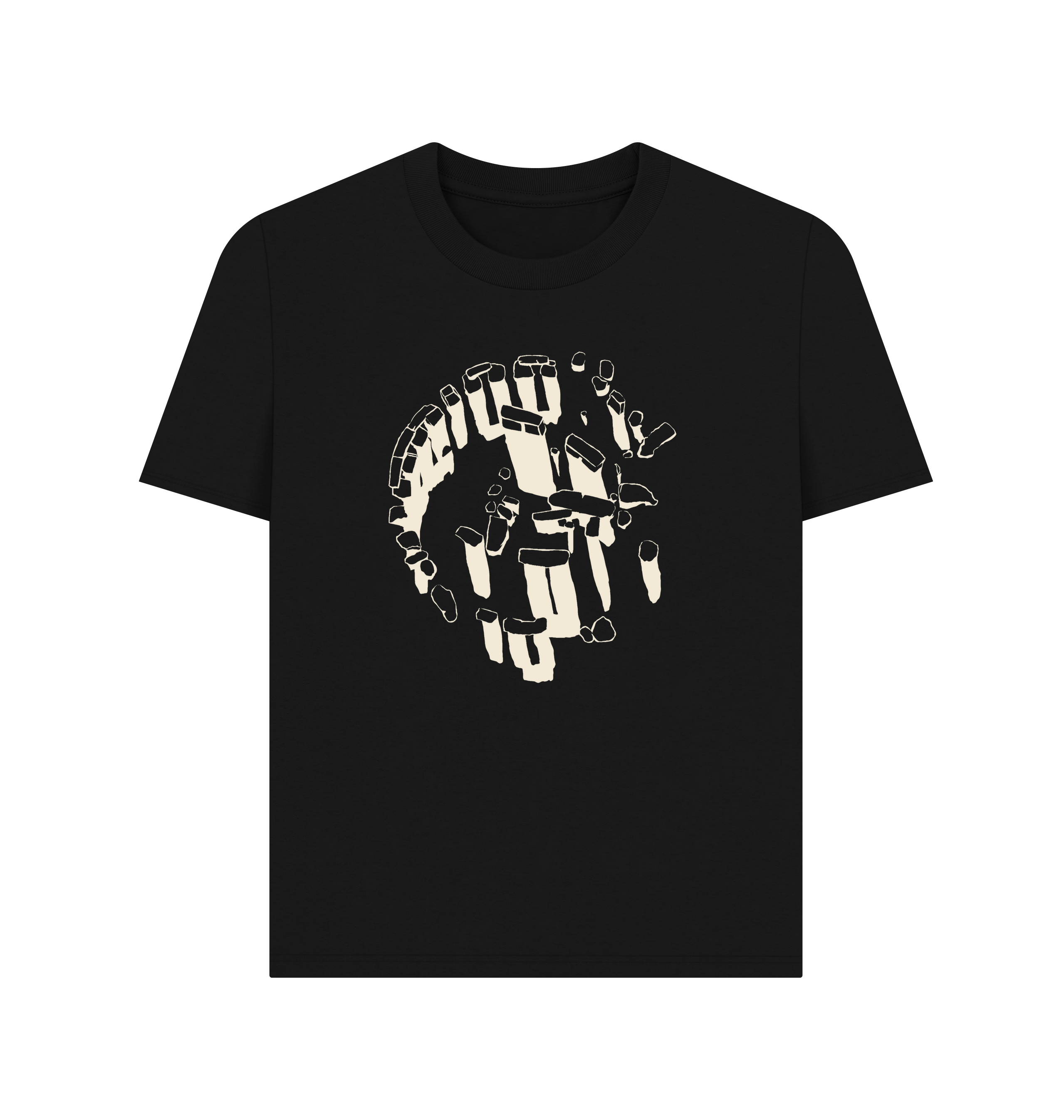 Black Printed T-shirt Front