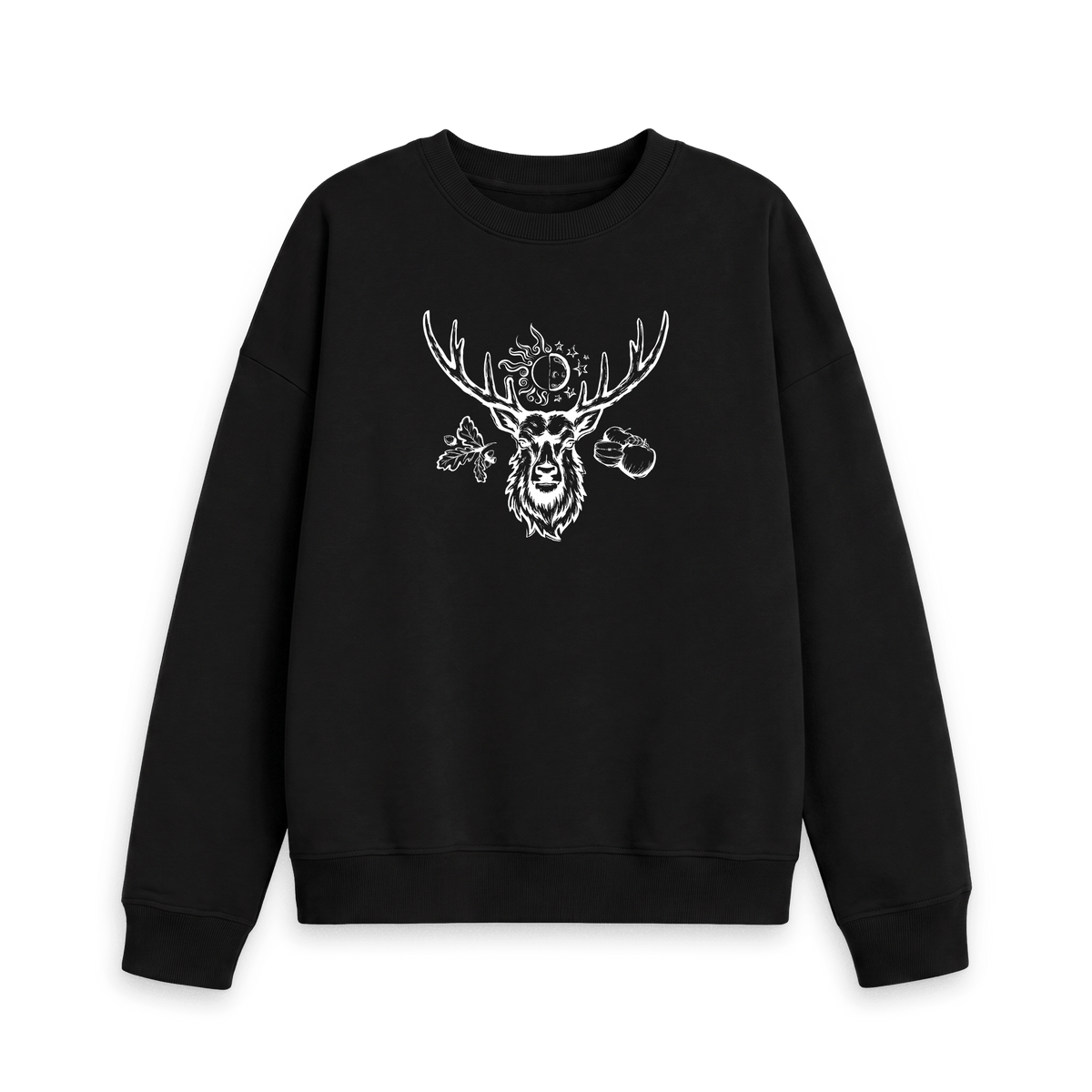 Black Printed Sweater Front
