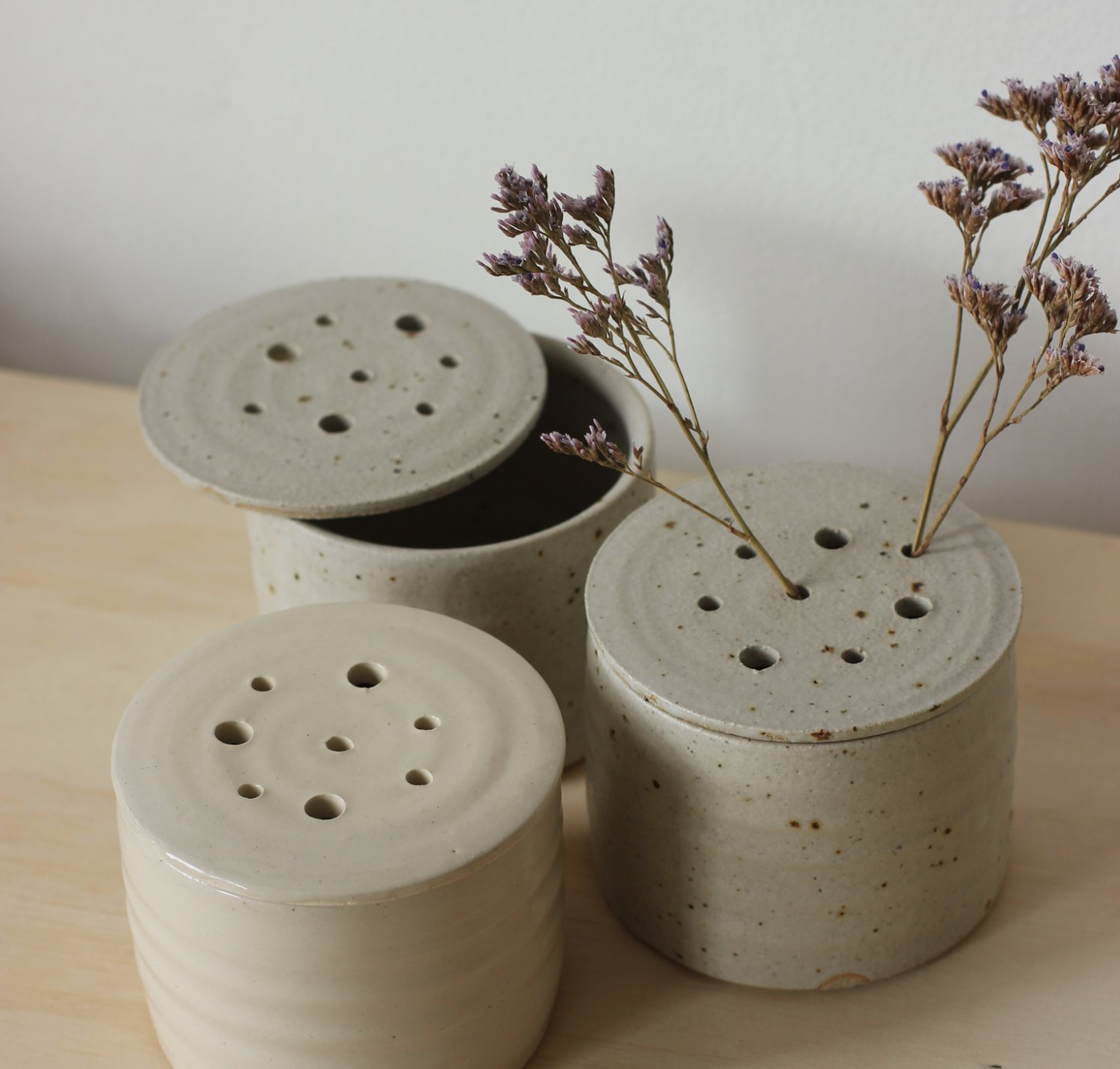 Floral display lidded jar