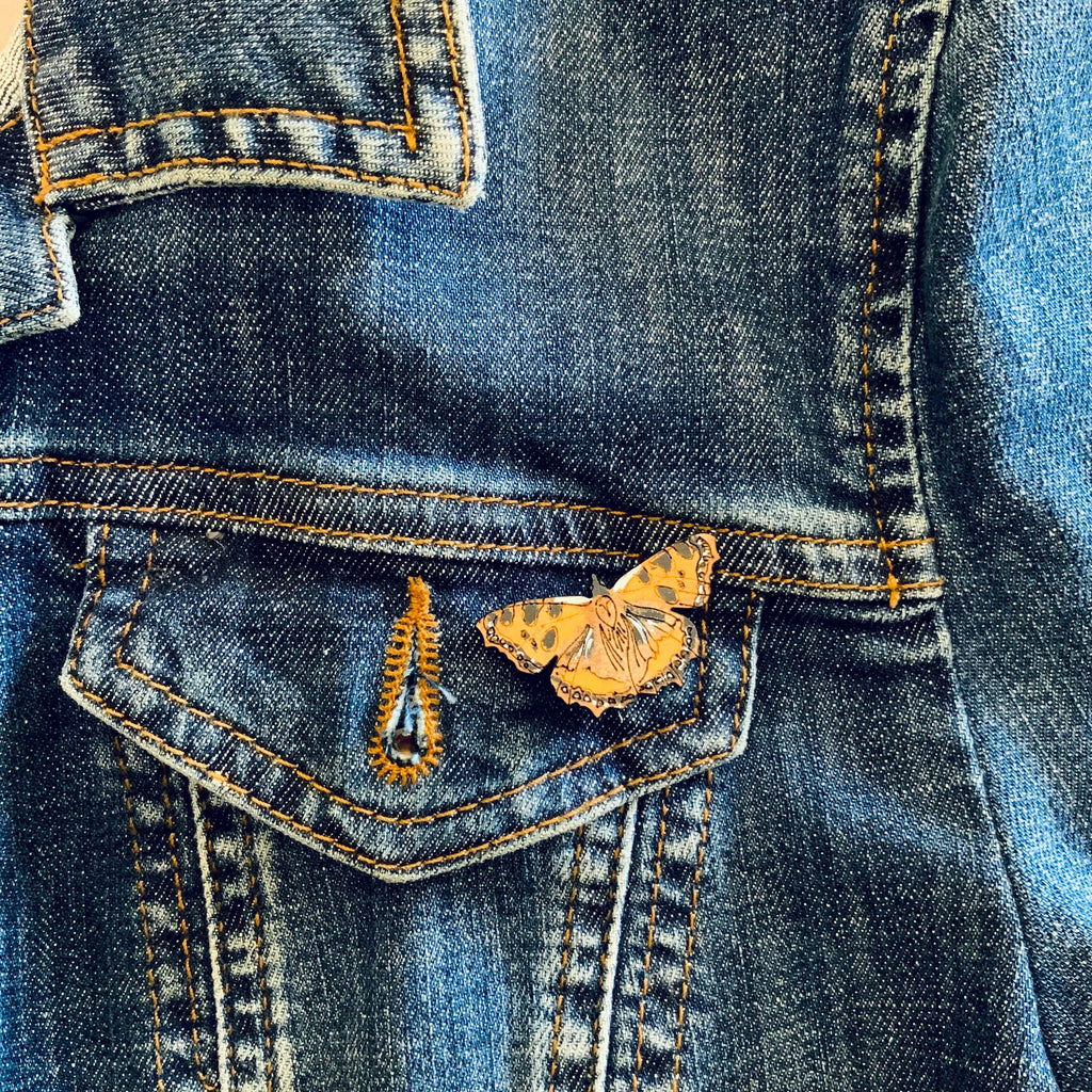 Tortoiseshell Butterfly Mini Pin Brooch