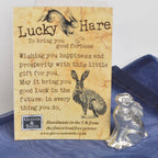 Moongazing Hare, English Pewter Good Luck Sculpture