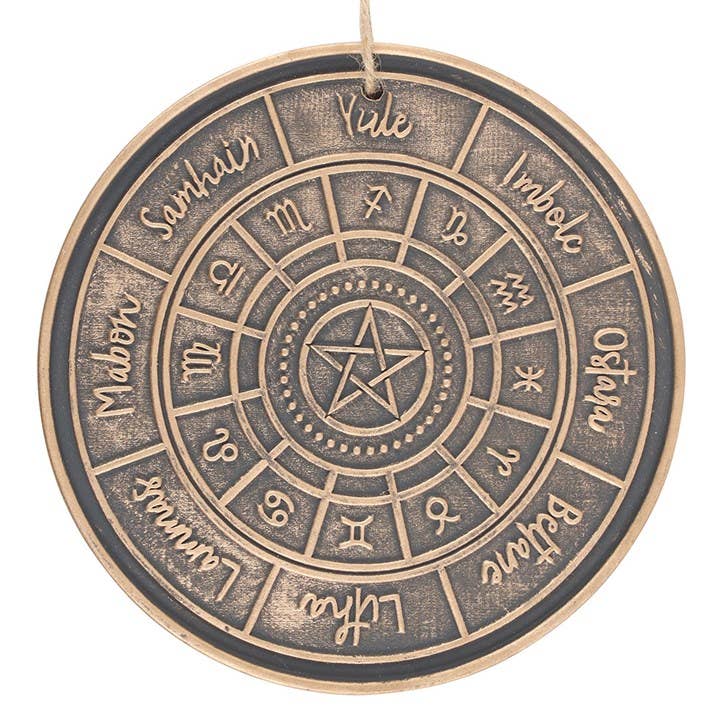 Bronze Pagan Wheel of the Year Hanging Terracotta Plaque