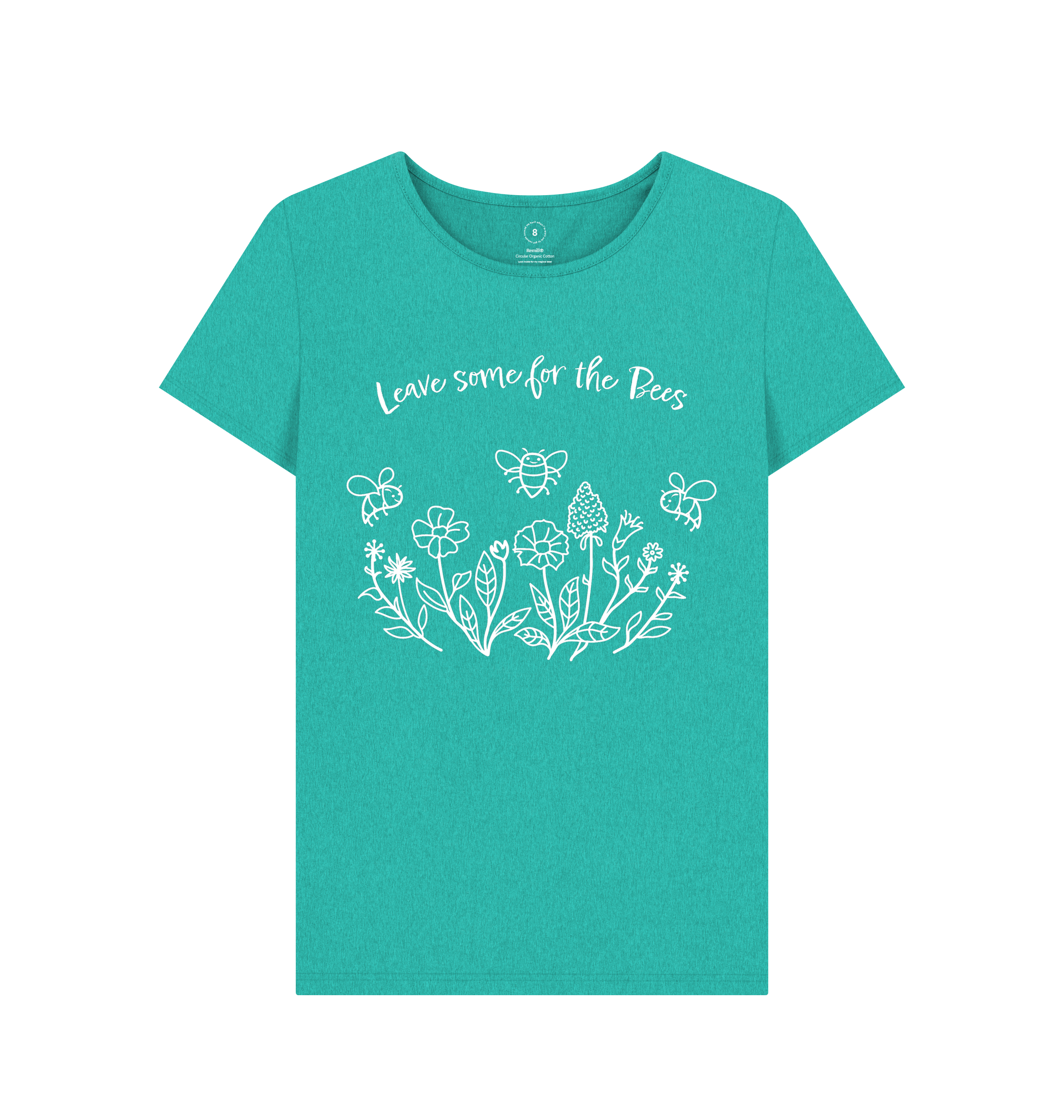 Seagrass Green Recycled Printed T-Shirt Front