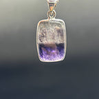 Genuine Blue John Fluorite Pendant set in sterling silver